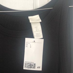 Black ribbed tank long dress